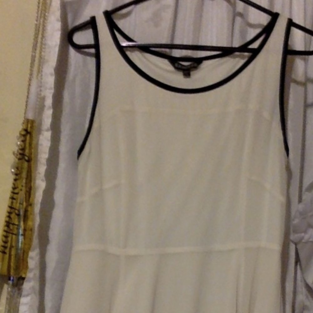 EXPRESS White with Black Lace Trim Dress Size 10